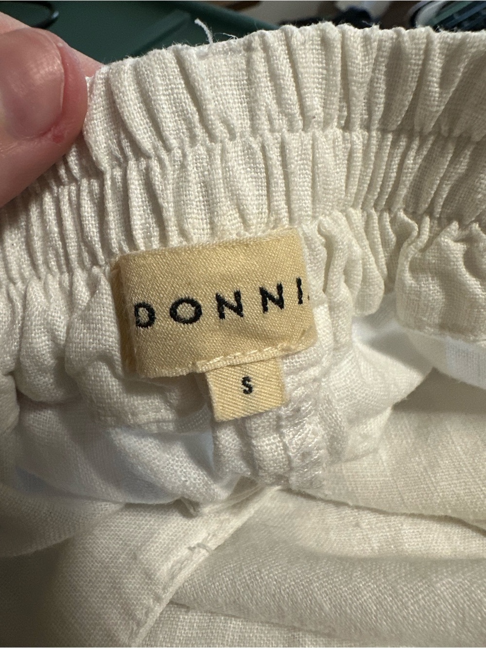 DONNI. The Linen Pleated Trouser powder white 100% size small summer beach - Picture 2 of 11